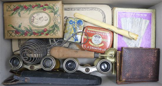 Two pairs of opera glasses and mixed collectables